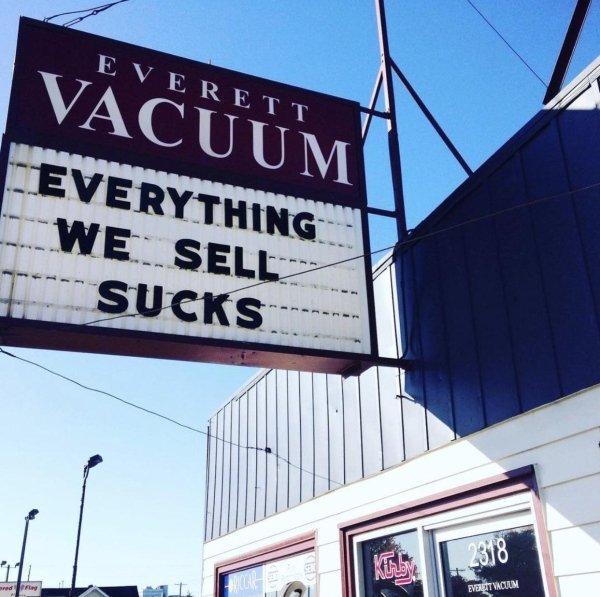 banner - E V E Rett Vacuum Everything We Sell Sucks 2318 Buke red Eversiticum