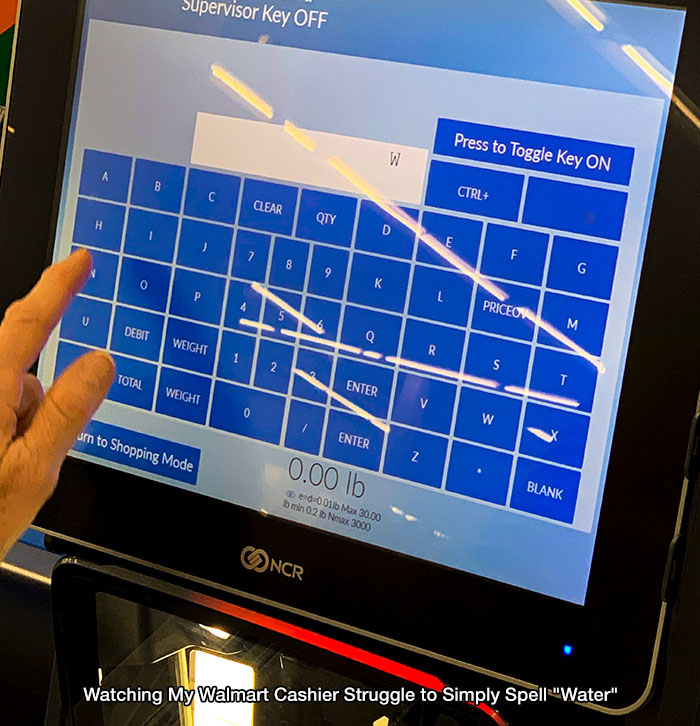 walmart self checkout keyboard - supervisor Key Off Press to Toggle Key On W B Ctrl Clear Qty H D I F 8 G 9 0 K P P L Priceon 5 U M Debit Weight Q R 1 N S Total Weight Enter T V 0 W urn to Shopping Mode Enter Z 0.00 lb Blank ed0.01ib Max 30.00 tb min 02 l