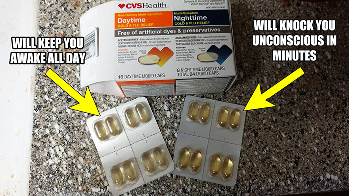 Design - Genel CVSHealth Vouwd Nan Drowy MultBytom MultiSymplom Daytime Nighttime Cold A Flu Relief Cold & Flu Relief Free of artificial dyes & preservatives Acetaminophen Dropunon Do Tromethorpo Penylon Dolamine Suconate Will Keep You Awake All Day Will 