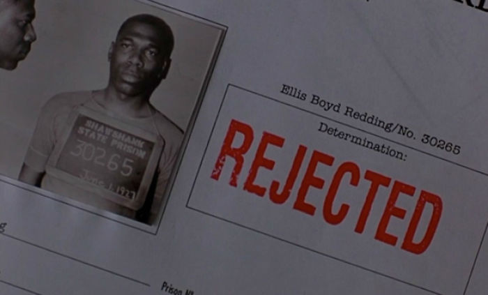 Ellis Boyd ReddingNo. 30265 Determination Shawshank State Prison Rejected Prison