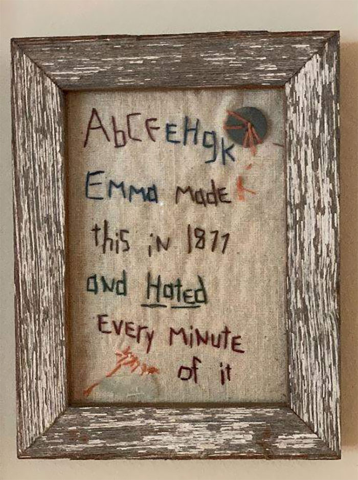 embroidery aesthetic - | AbFehok Emma made this in and Hoted Every minute in 1877