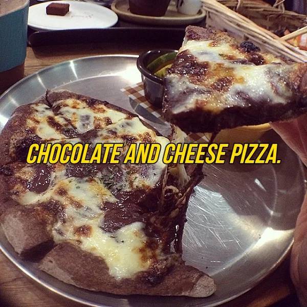 chocolate and cheese pizza - Chocolate And Cheese Pizza.