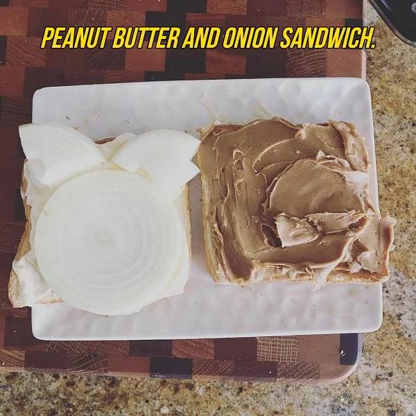 material - Peanut Butter And Onion Sandwich.