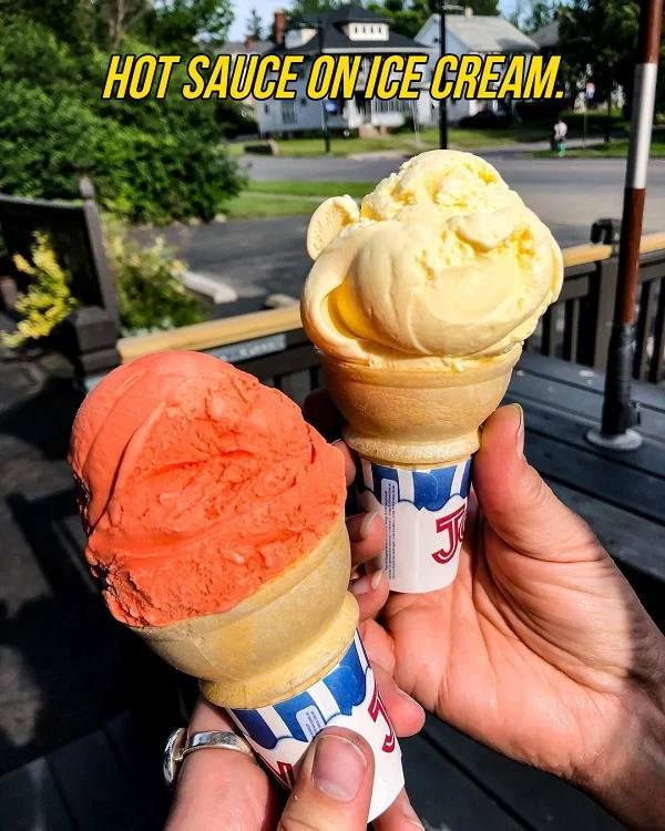 gelato - Hot Sauce On Ice Cream. J