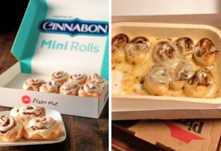 mini cinnabon pizza hut - Cinnabon Mini Rolls Pizza that