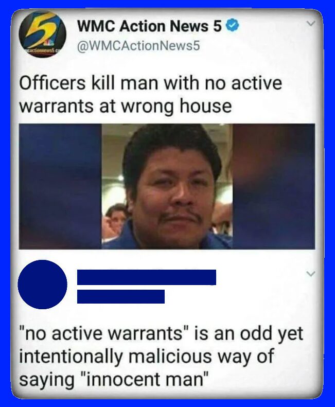 funny comments - Officers kill man with no active warrants at wrong house