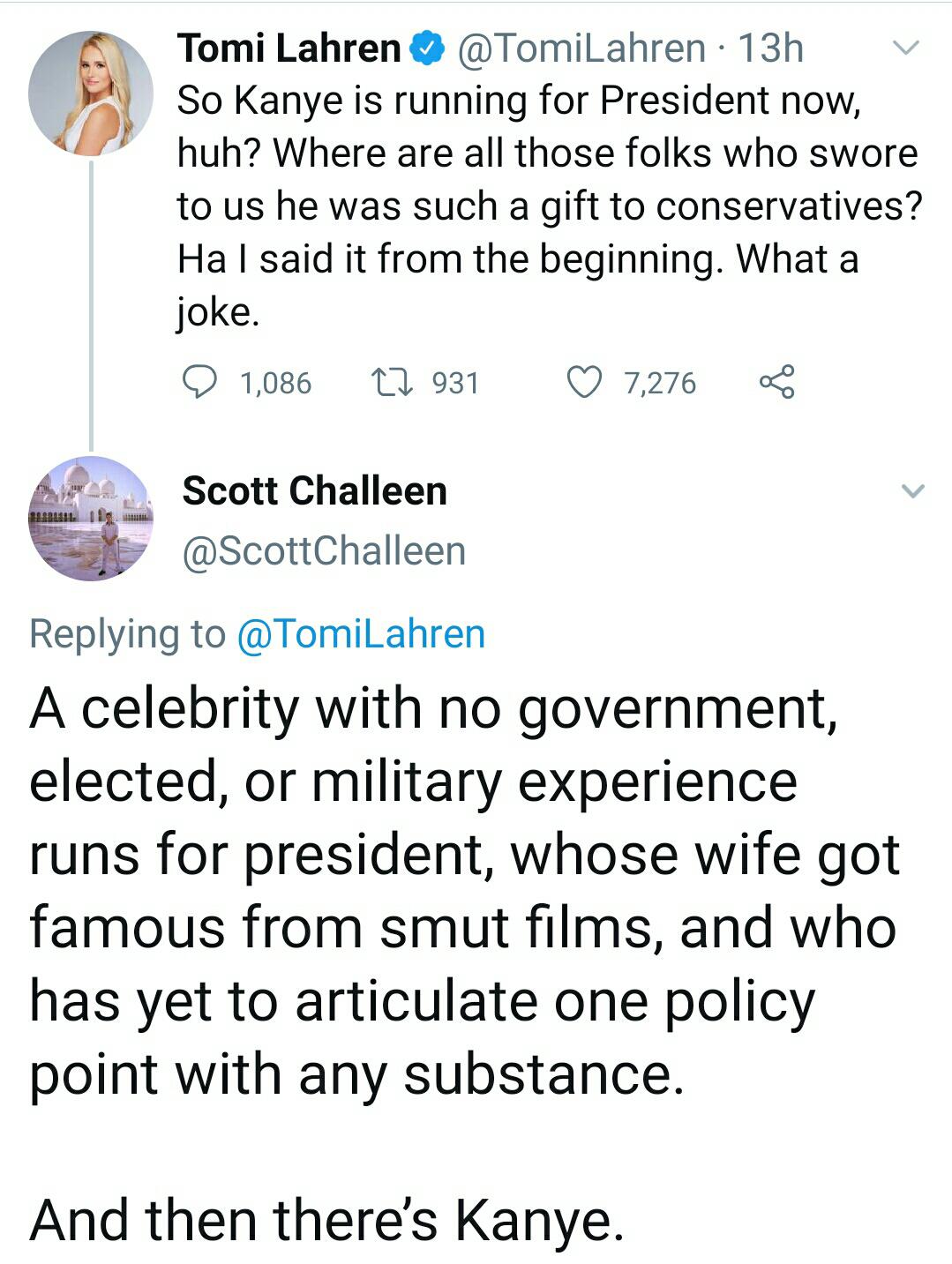 funny comments - So Kanye is running for President now, huh? Where are all those folks who swore to us he was such a gift to conservatives? Hal said it from the beginning. What a joke. - A celebrity with