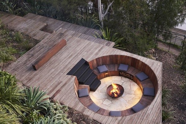 sunken fire pit