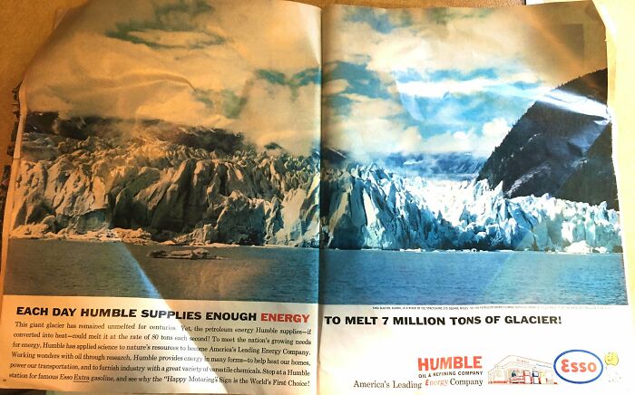 This Ad For An Oil Company From 1962 Bragging About How Much Glacier They Can Melt