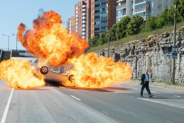 When things explode for no reason. “Vehicle had minor collision or simply rolls over and spontaneously explodes”