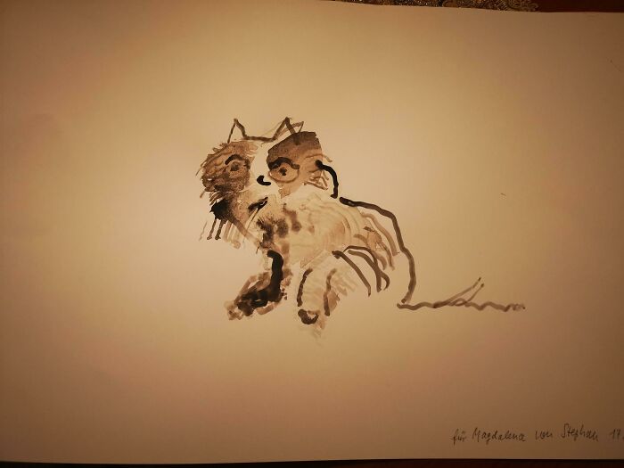 wholesome pics - drawing of a cat from an elderly patient with dementia