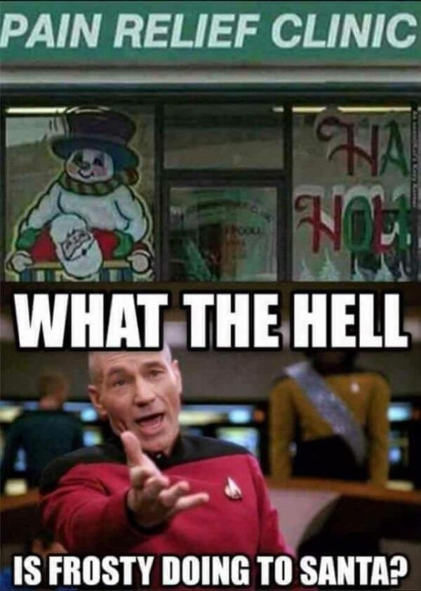 funny memes - what the hell is frosty doing to santa?