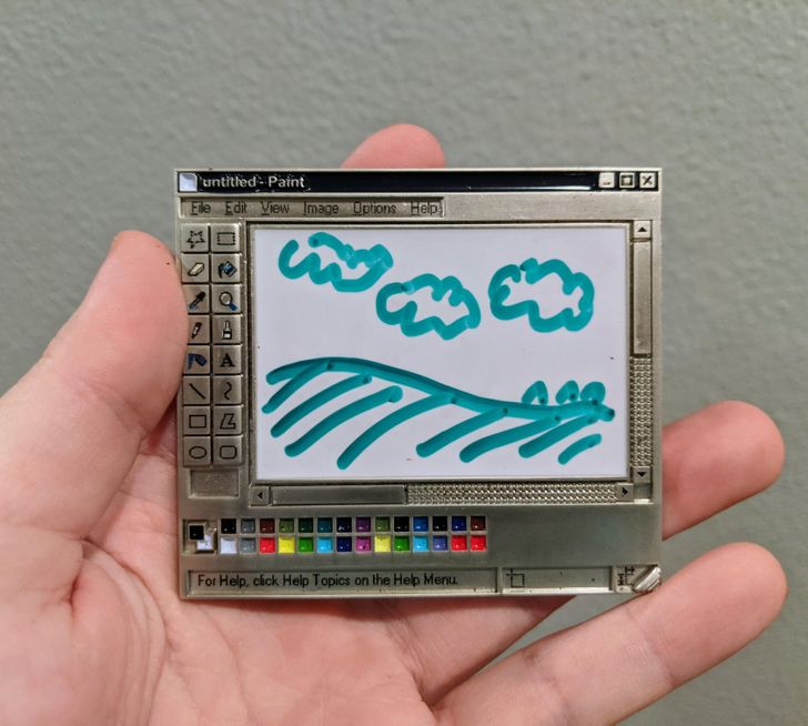 cool pics - enamel whiteboard pin that looks like microsoft paint ms paint program software