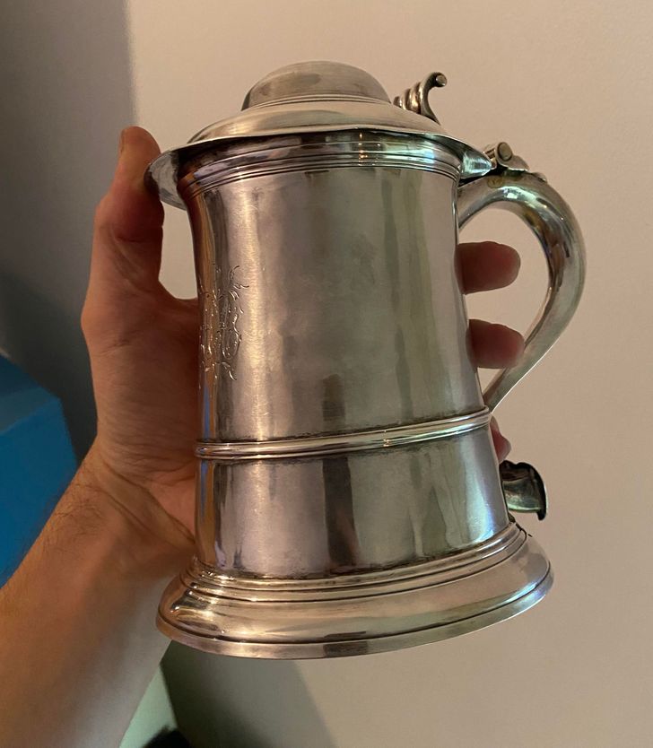 cool pics - really large silver beer stein drinking cup