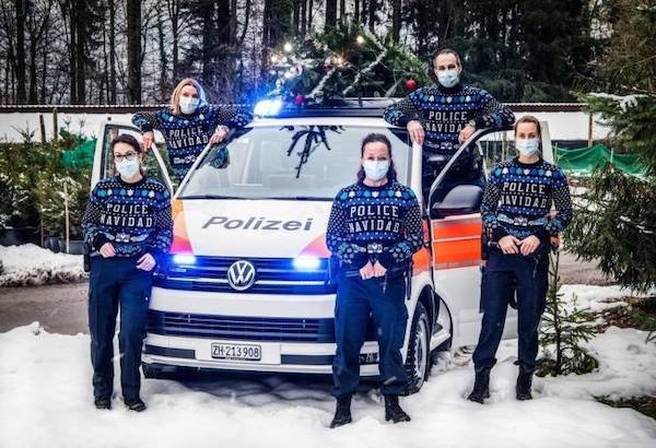 funny pictures and memes - Police Navidad christmas sweaters