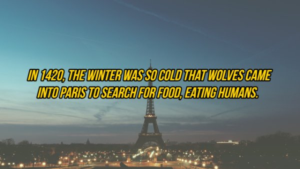 landmark - In 1420, The Winter Was So Cold That Wolves Came Into Paris To Search For Food, Eating Humans.