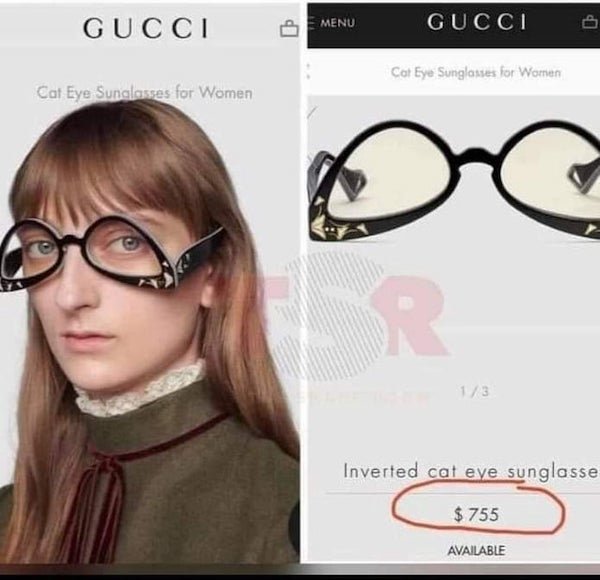 Glasses - Gucci Menu Gucci Cat Eyes Sunglasses for Women Cat Eye Sunglasses for Women 52 13 Inverted cat eye sunglasse $ 755 Available