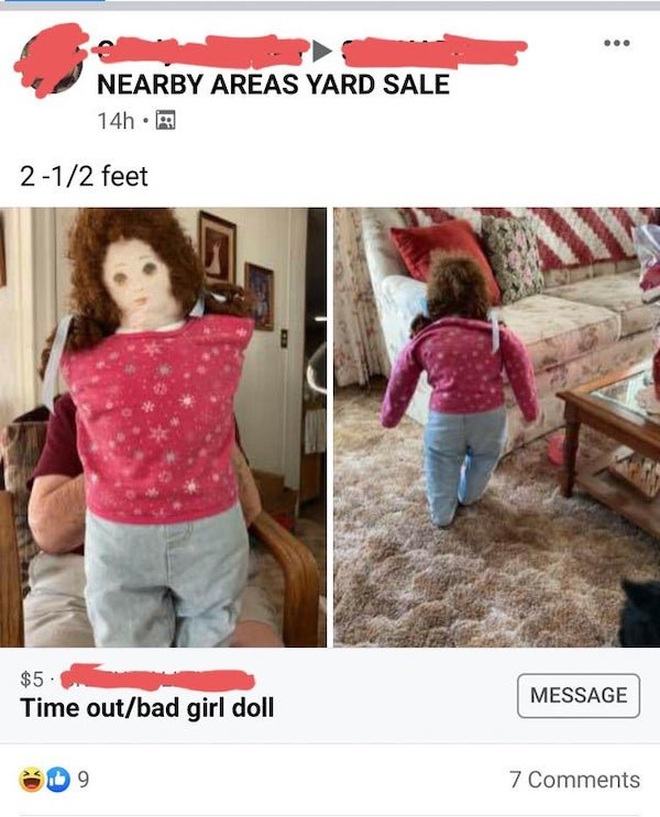 shoulder - . Nearby Areas Yard Sale 14h 212 feet $5 Time outbad girl doll Message b9 7