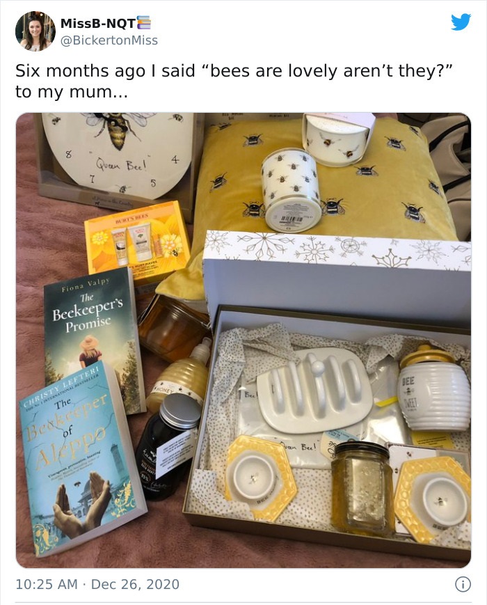 box - MissBNqte Miss Six months ago I said bees are lovely aren't they?" to my mum... Or Queen Bee! 4 7 5 5 Rs Fiona Valpy The Beekeeper's Promise Jee Hone Bu Wuhlo Christy Lefteri The Neet Beatreper of Teen Bee!