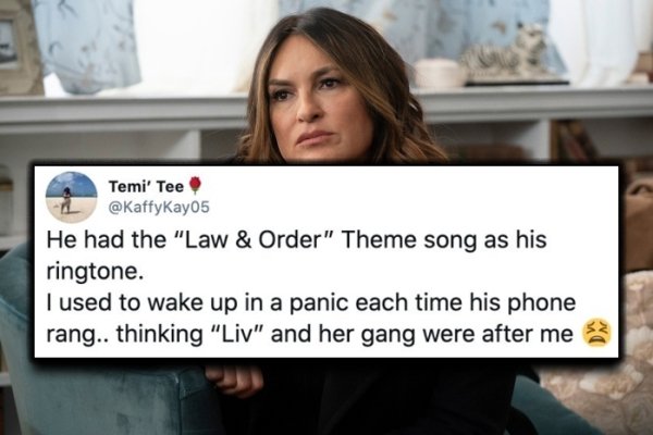 olivia benson - Temi' Tee Kay05 He had the "Law & Order" Theme song as his ringtone. I used to wake up in a panic each time his phone rang.. thinking "Liv" and her gang were after me