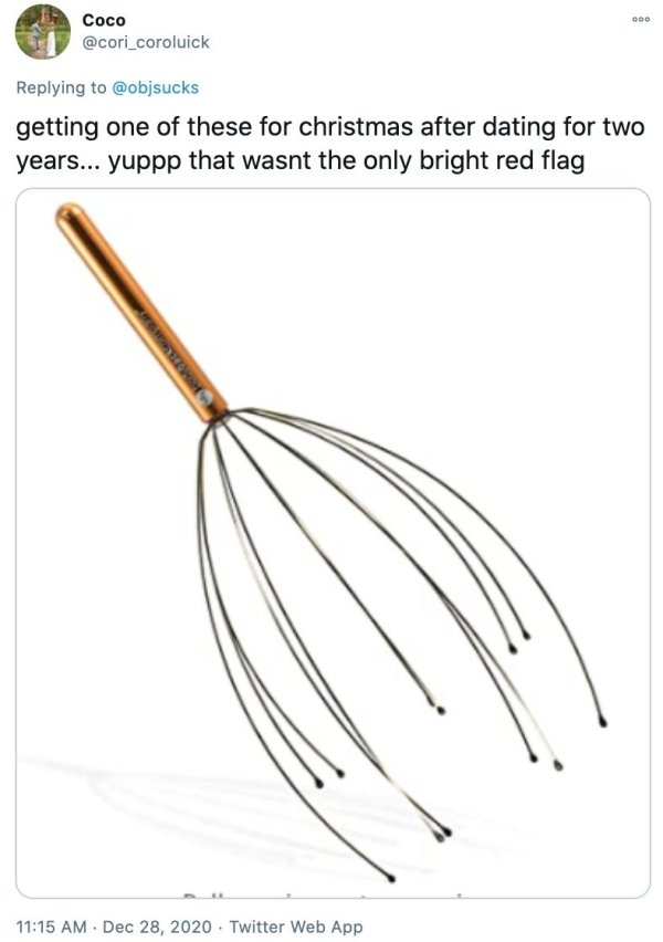 head massager - 000 Coco getting one of these for christmas after dating for two years... yuppp that wasnt the only bright red flag . . Twitter Web App