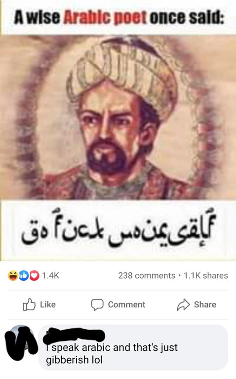 al mutanabbi quotes - A wise Arabic poet once said 238 Comment 1 speak arabic and that's just gibberish lol