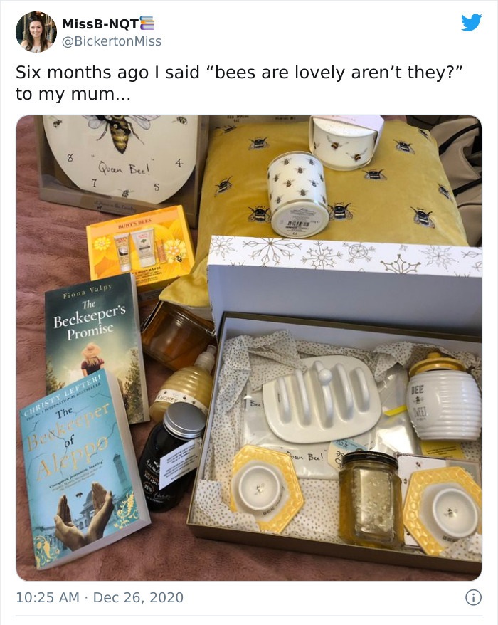 box - MissBNqte Miss Six months ago I said bees are lovely aren't they?" to my mum... Or Queen Bee! 4 7 5 5 Rs Fiona Valpy The Beekeeper's Promise Jee Hone Bu Uuhlo Christy Lefteri The Neet Beatreper of Teen Bee! 0