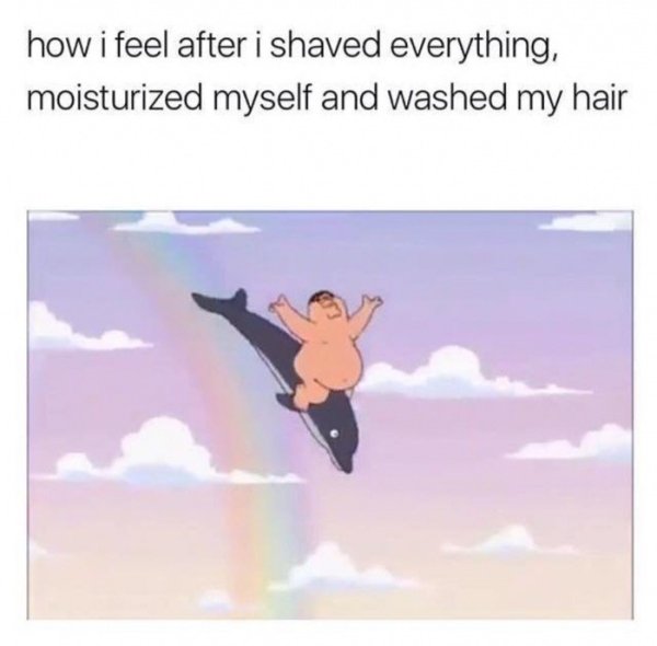 feel after i shave meme - how i feel after i shaved everything, moisturized myself and washed my hair