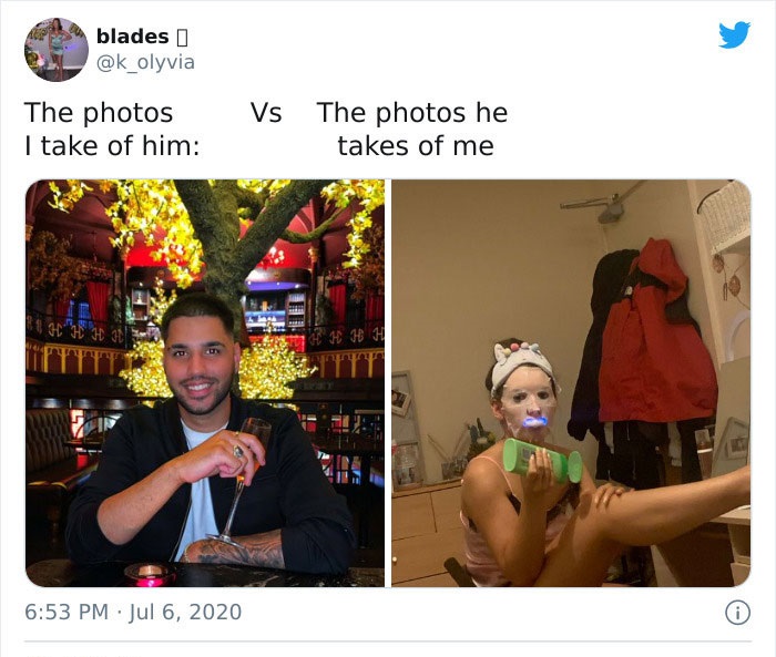 30 “Pics I Take Of My Boyfriend Vs. Pics He Takes Of Me”