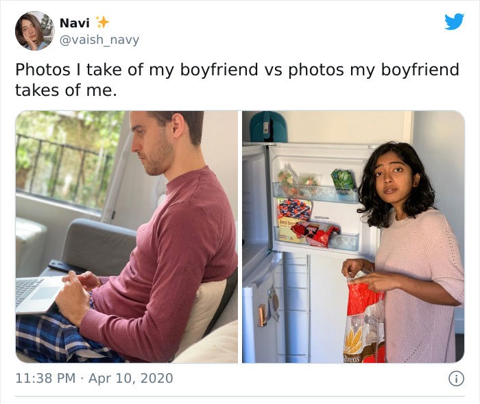 30 “Pics I Take Of My Boyfriend Vs. Pics He Takes Of Me”