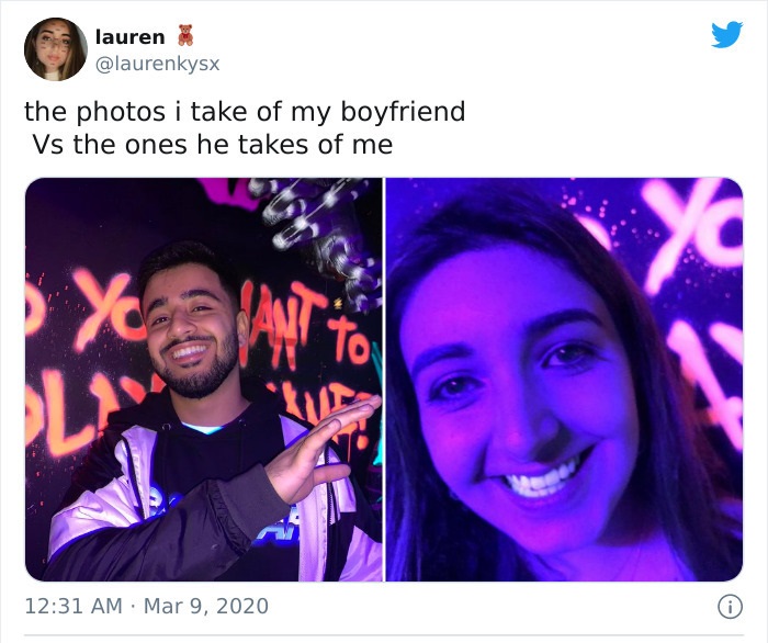 30 “Pics I Take Of My Boyfriend Vs. Pics He Takes Of Me”