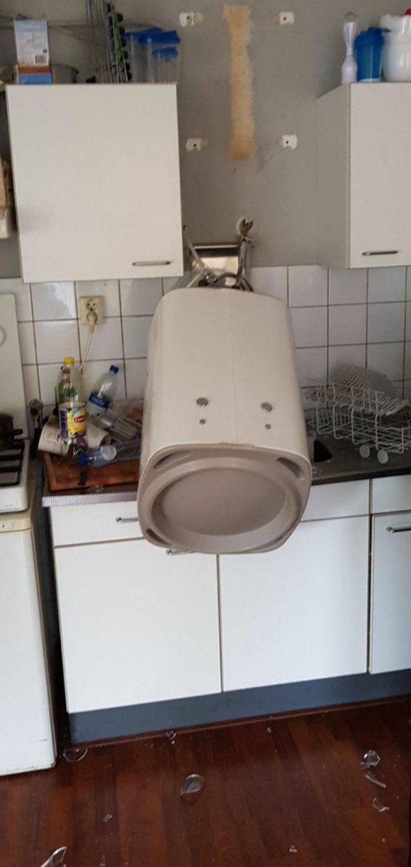 “My water heater spontaneously decided that it was time to leave the wall. At 4.30 am.”