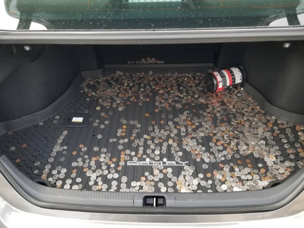 “Put my change jar in my trunk so I could take it to the bank.”