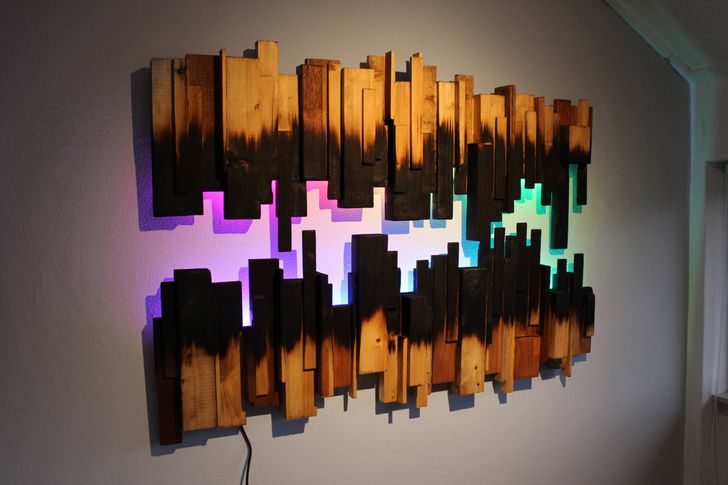 wood led wall art