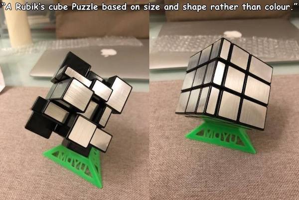 rubik's cube - "A Rubik's cube Puzzle based on size and shape rather than colour." Oyun Amovil