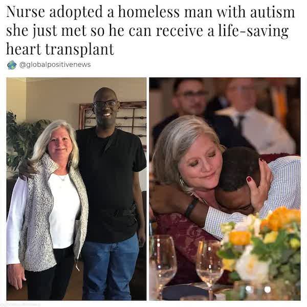 Heart transplantation - Nurse adopted a homeless man with autism she just met so he can receive a lifesaving heart transplant