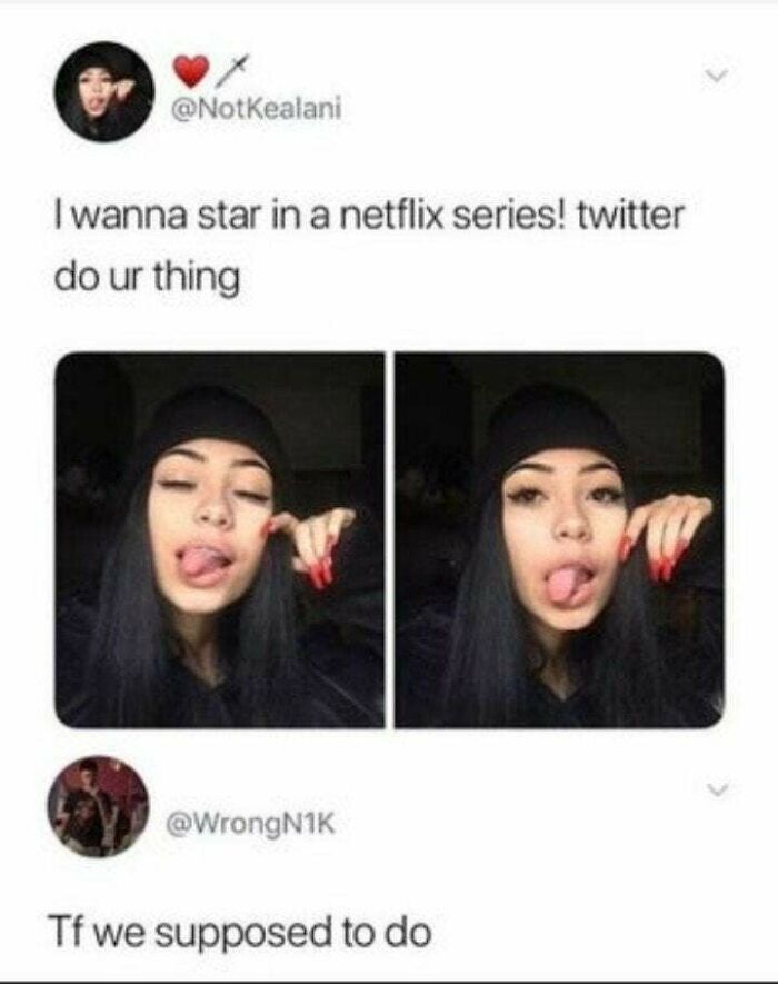 twitter do your thing netflix - I wanna star in a netflix series! twitter do ur thing Tf we supposed to do