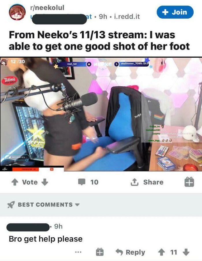 neekolul feet cringe - rneekolul Join at 9h. i.redd.it From Neeko's 1113 stream I was able to get one good shot of her foot 1230 realtet akzimmer_7095 $1.0 Totinos Info Thes jnc 50 som Roose bio Neiro Vote 10 1 Best 9h Bro get help please 11