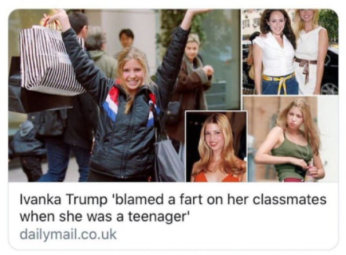 ivanka trump lysandra ohrstrom - Ivanka Trump 'blamed a fart on her classmates when she was a teenager' dailymail.co.uk