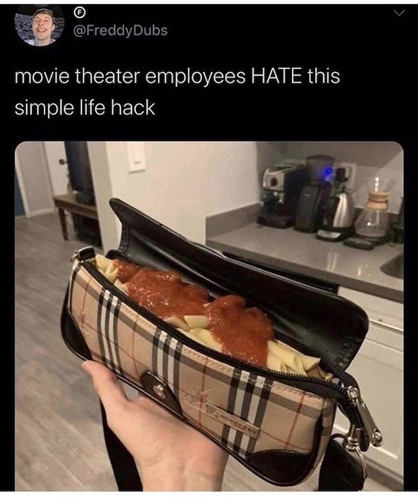 movie theatre meme - Dubs movie theater employees Hate this simple life hack