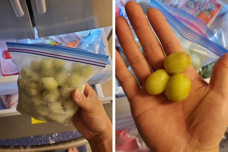 “Freeze your grapes and you can eat them anytime you want! Taste so good too!”