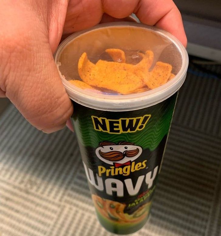 “Reuse a Pringles can for other snacks that come in bags to avoid loud bag crinkling in the office.”