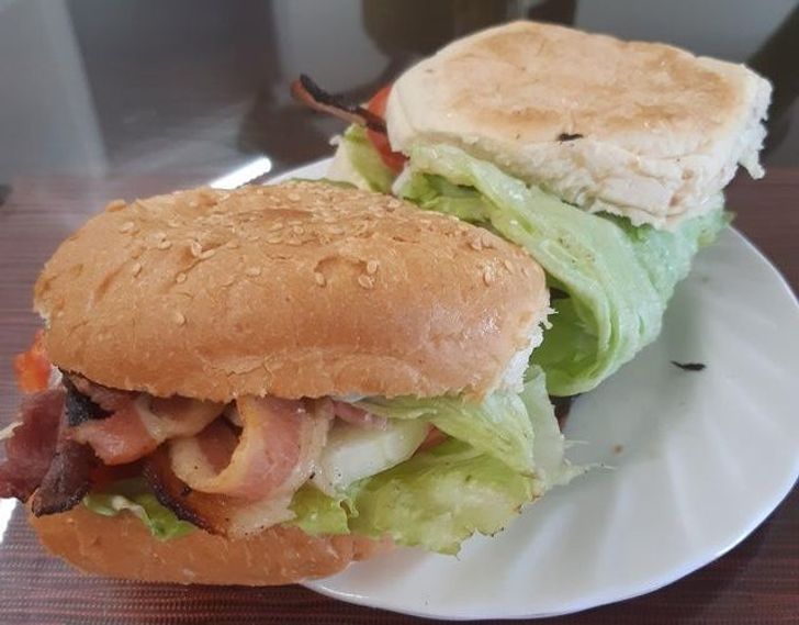 “Wrap a piece of lettuce around one side of your sandwich/burger to keep the goods from falling out the other side.”