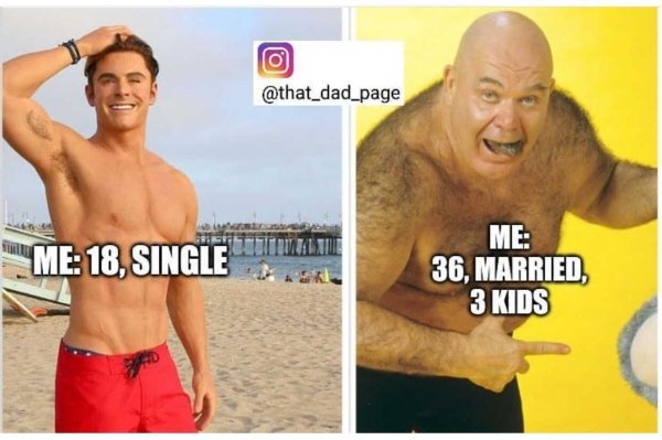 funny marriage memes - zac efron high school musical - Me 18, Single Me 36, Married, 3 Kids