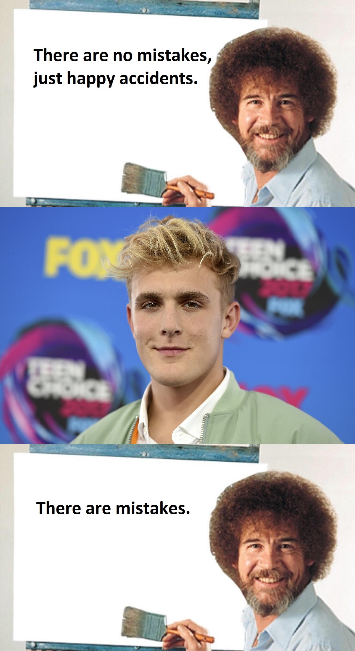 funny pics and memes - There are no mistakes, just happy accidents. There are mistakes. jake paul