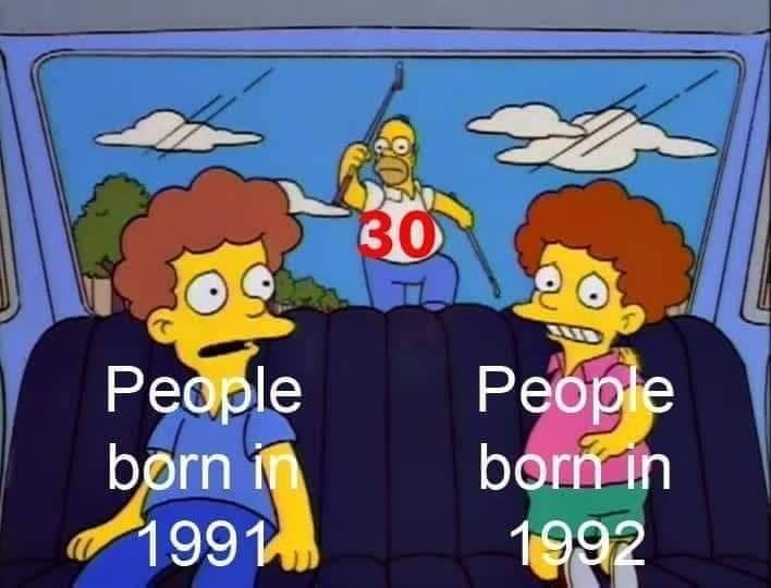 he's gaining on us simpsons - 30 Logo People born in 1991 People born in 1992