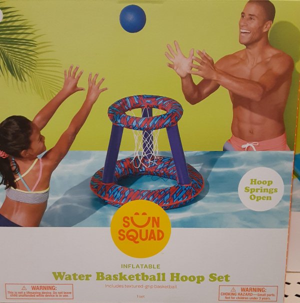 fun - Hoop Springs Open Sn Squad Inflatable Water Basketball Hoop Set Includes texturedgnp basketball A Warning This vid device. Do not be unded when Warning Choking HazardSmart Not for children under 3 years 10