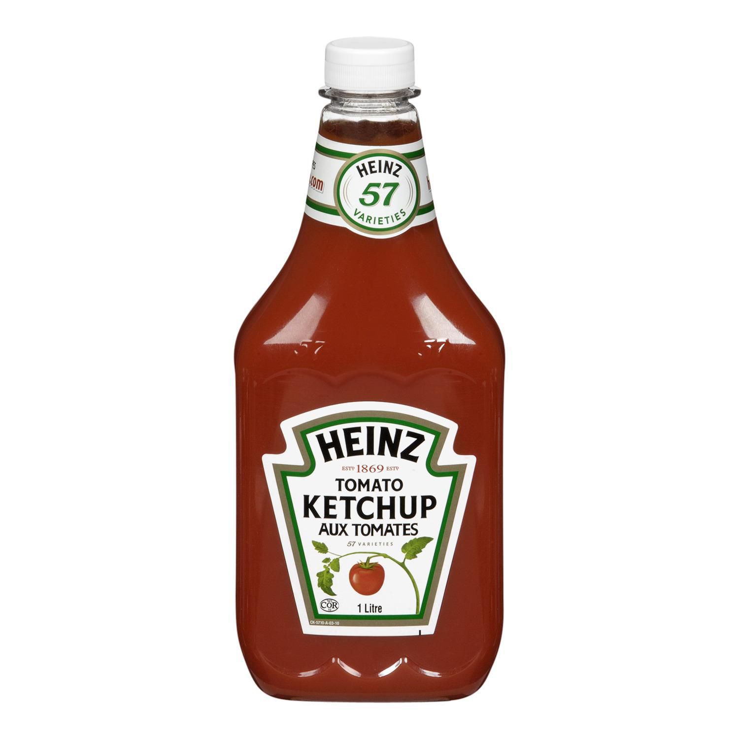 ketchup heinz - com Heinz 57 Karieties Heinz Esto 1869 Est Tomato Ketchup Aux Tomates 57 Varieties Cor 1 Litre CL5710A0310