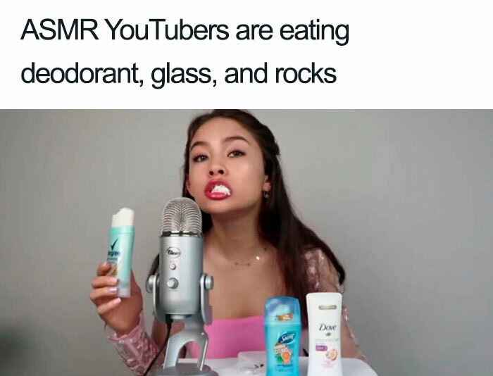 powerbeats pro memes - Asmr YouTubers are eating deodorant, glass, and rocks De