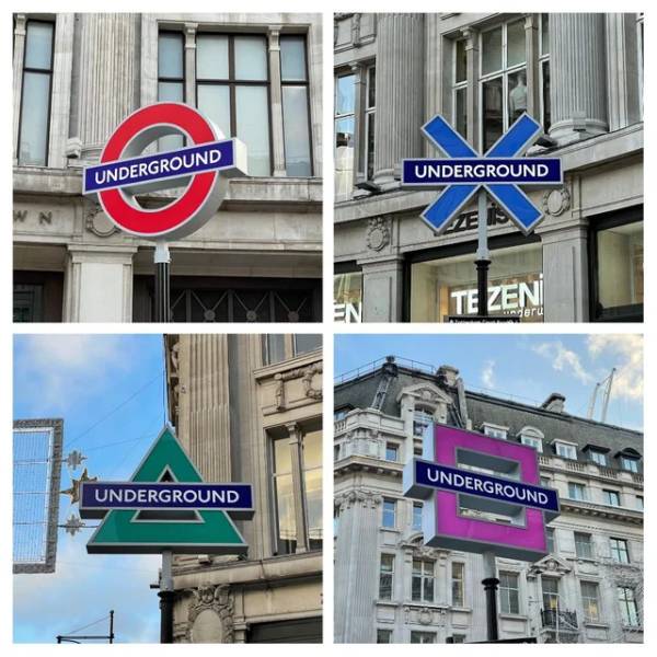 "The underground station signs near PlayStation headquarters in Oxford Circus have been changed for the launch of the PS5"